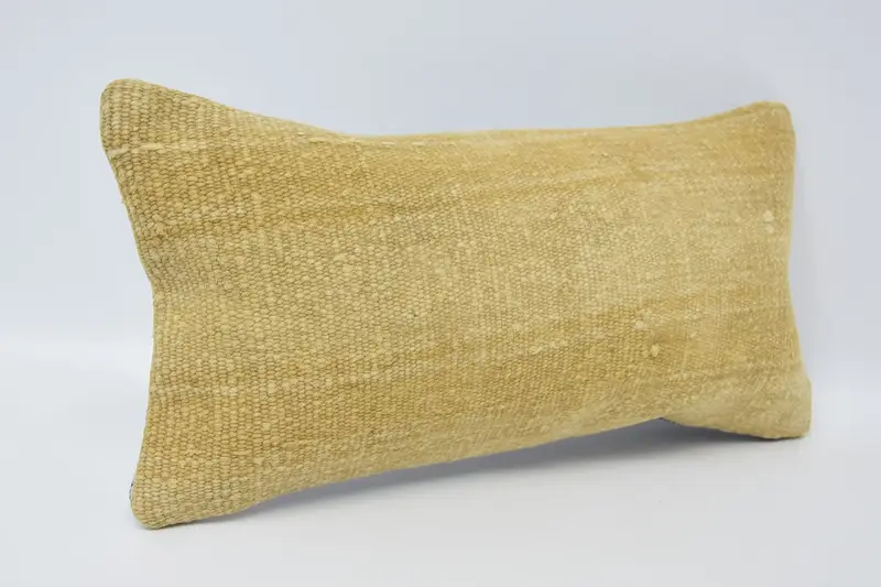 Pillow Case, Knitted Cushion Cover, 8x16 Beige Cushion, Meditation Cushion Cover, Vintage Kilim Throw Pillow, Throw Kilim Pillow, Home Decor Pillow - 3