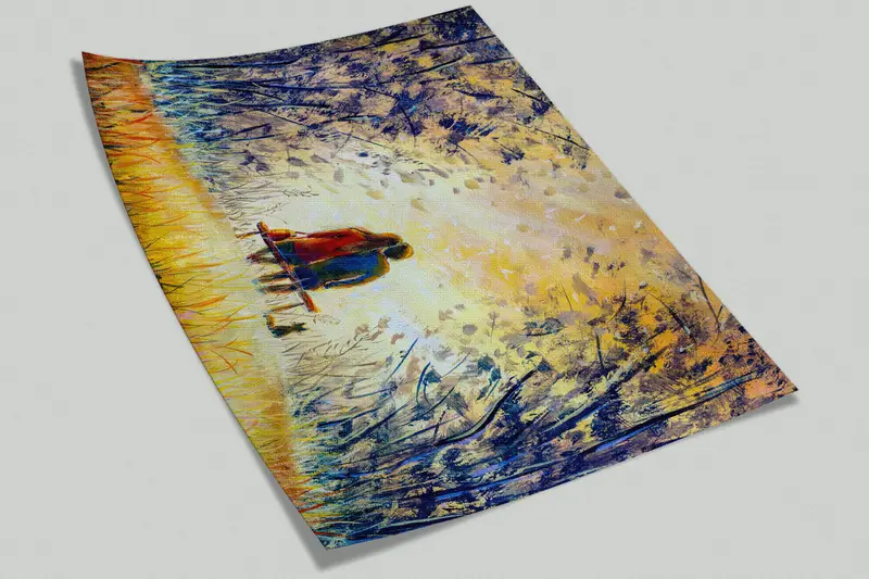 3d Wall Paper,Wall Paper Peel and Stick,Modern Wall Paper,Couple Sitting Under Trees Painting,Gift for Lovers Wall Poster, - 8