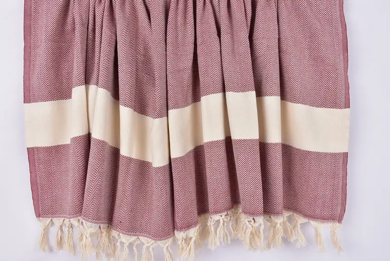 Handmade Gift, Best Friend Gift, Gift For Best Friend, 70x40 Cotton Herringbone Towel, Beach Towel Gift, Sand-resistant Turkish towel for the beach - 8
