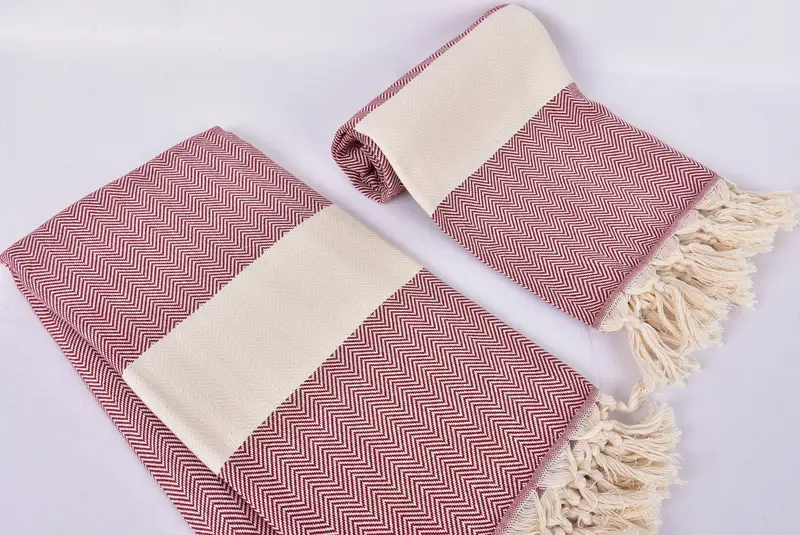 Handmade Gift, Best Friend Gift, Gift For Best Friend, 70x40 Cotton Herringbone Towel, Beach Towel Gift, Sand-resistant Turkish towel for the beach - 7