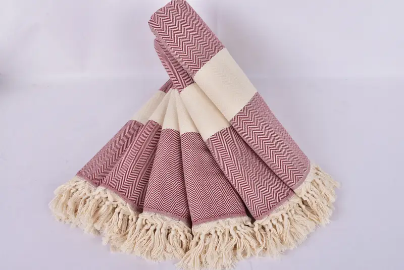 Handmade Gift, Best Friend Gift, Gift For Best Friend, 70x40 Cotton Herringbone Towel, Beach Towel Gift, Sand-resistant Turkish towel for the beach - 4