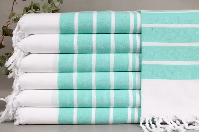 Small Towel Hand Towel Green Dishcloth Striped Washcloth, 20x40 Inches