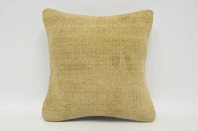 Beige Vintage Pillowcase, Moroccan 30x30 cm Pillow, Geometric Salon Pillow Sham - 1