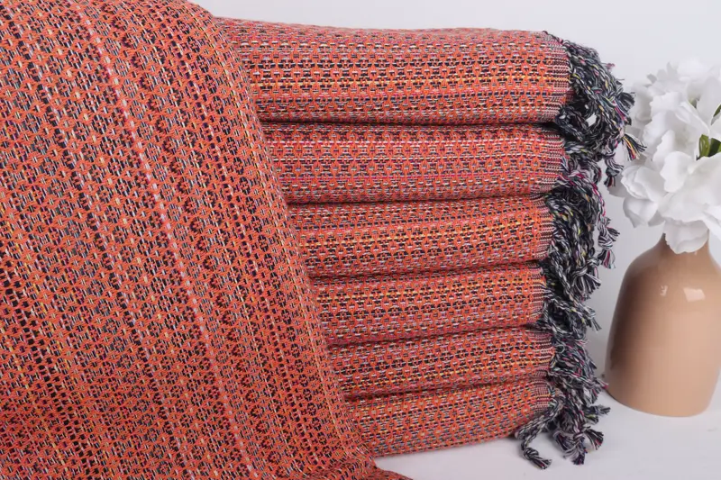 Home Gift, Bridal Shower Gift, 70x40 Cotton Colorful Diamond Towel, Absorbent Turkish towel, Handwoven Turkish bath towel, Best Beach Towel - 1