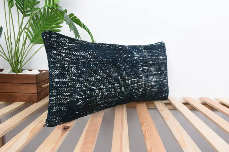 Pillow Sham, 12x24 Blue Pillow Case, Vintage Kilim Pillow Cushion Cover, Turkish Kilim Pillow, Interior Designer Pillow, Kilim Cushion Sham - 4