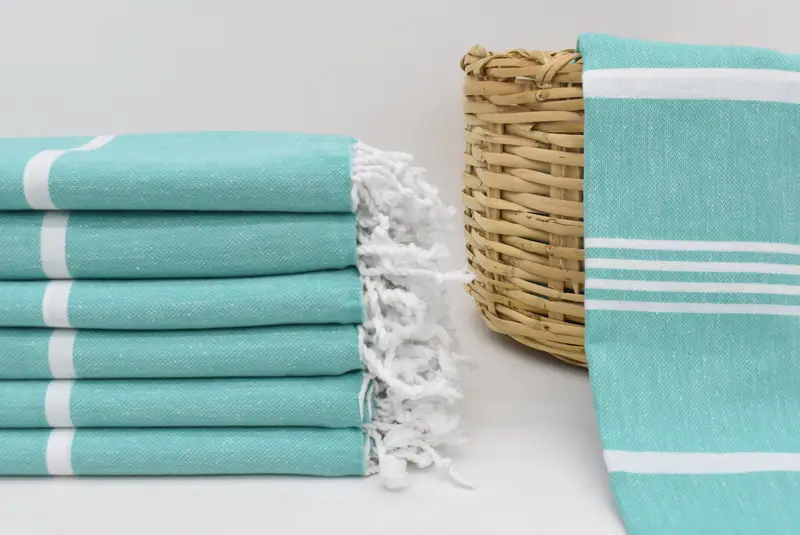 Turkish Beach Towel Petrol Green Handmade Bath Towel, 70x36 Inches