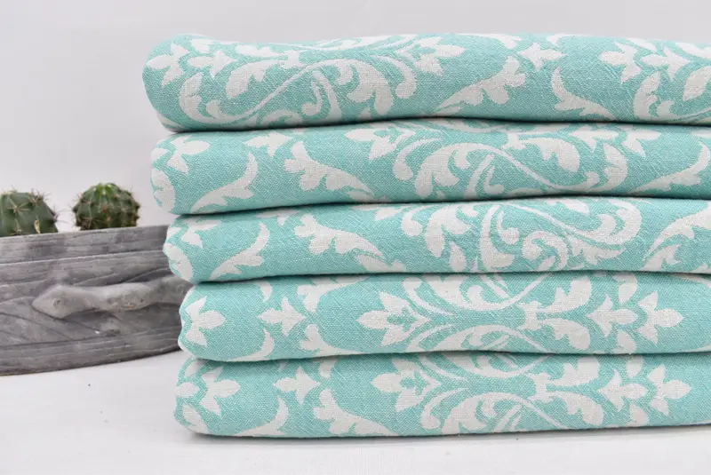 Handmade Gift, Traditional Turkish peshtemal for hammam, Scarf Towel, Embroidery Towels, 68x36 Cotton Baroque Towel, Bridesmaid Gift, Wedding Gift - 2