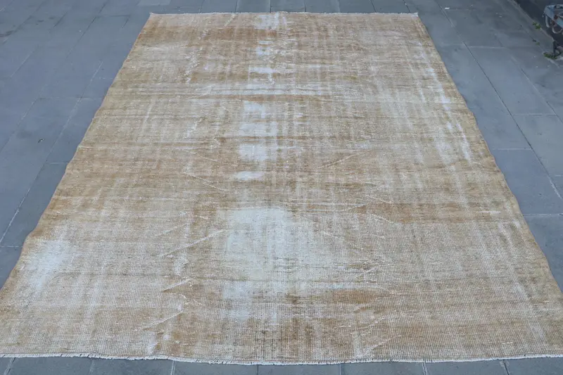 Alfombra floral beige de 7,6x10 pies, elegante diseño floral y paisley