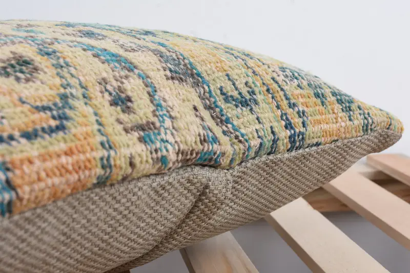 Cushion Case, Bright Pillow Cover, Turkish Bench Pillow Cover, Gift Pillow, Interior Designer Pillow, Boho Pillow, 18x18 Beige Pillow - 7