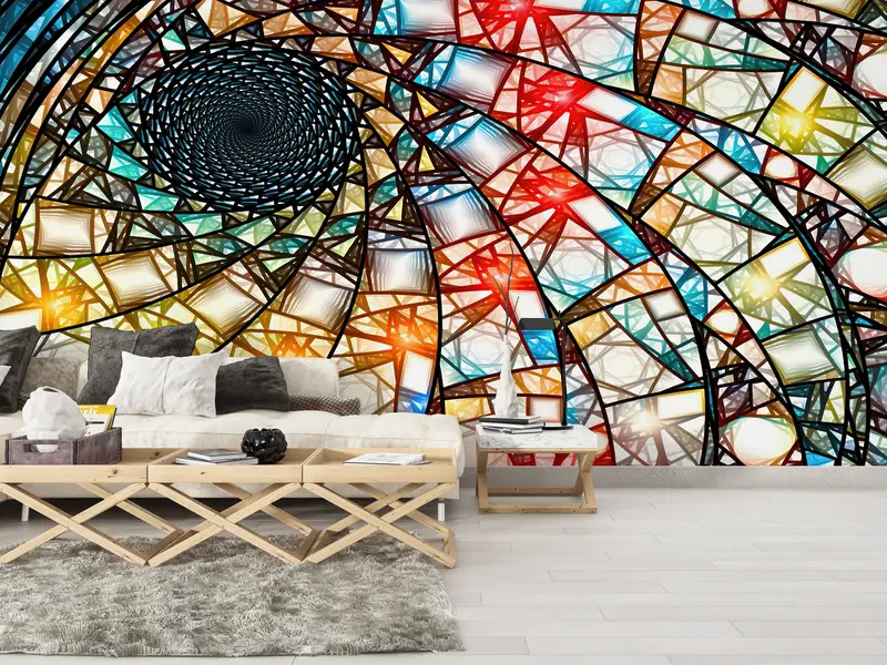 Canlı Baskılı Duvar Kağıdı: Zarif Fraktal ve Geometrik Desenler