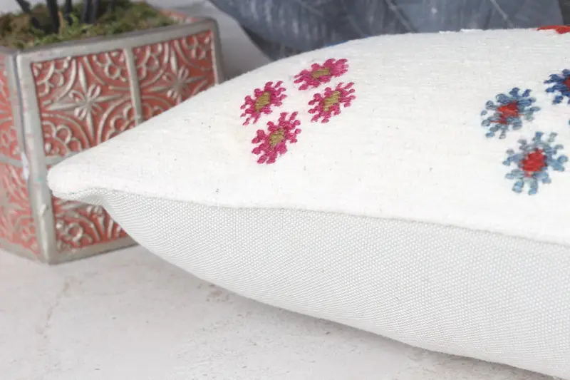 Throw Kilim Pillow, Gift Pillow, 8x16 Beige Cushion, Nautical Throw Cushion Case, Office Chair Cushion Case, Vintage Pillow, Pillow Sham - 7