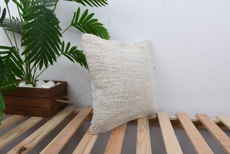 Interior Designer Pillow, Pillow Case, Vintage Kilim Throw Pillow, Southwestern Pillow Sham, Kilim Pillow, 14x14 White Pillow, Muted Cushion Cover - 4