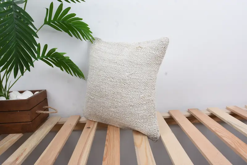 Interior Designer Pillow, Pillow Case, Vintage Kilim Throw Pillow, Southwestern Pillow Sham, Kilim Pillow, 14x14 White Pillow, Muted Cushion Cover - 5