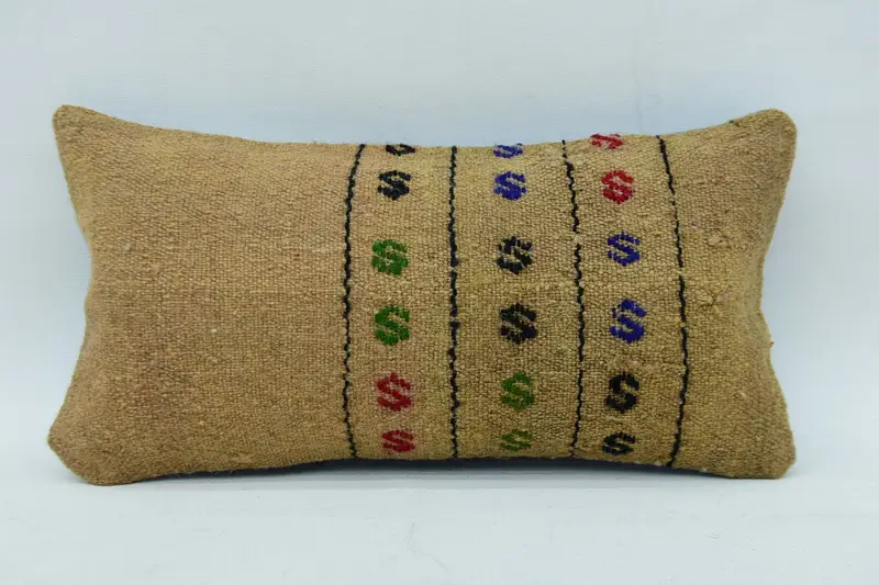 8x16 Beige Cushion Cover, Home Decor Pillow, Cushion Case, Sofa Cushion Cover, Floor Cushion Case, Throw Kilim Pillow, Pillow for Sofa - 1