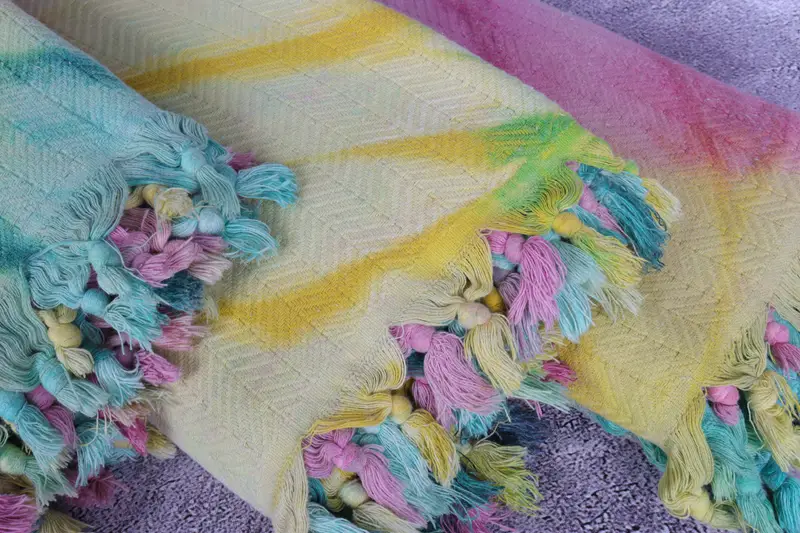 92x68 Cotton Tie Dye Chevron Towel, Tablecloth, Housewarming Gift, Bachelorette Gifts, Personalized Gift, Extra Large Tablecloth, Best Wedding Gift - 5