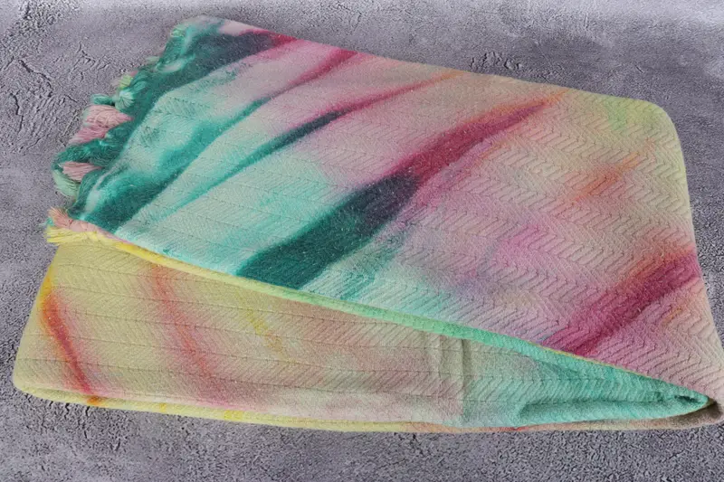 92x68 Cotton Tie Dye Chevron Towel, Tablecloth, Housewarming Gift, Bachelorette Gifts, Personalized Gift, Extra Large Tablecloth, Best Wedding Gift - 6
