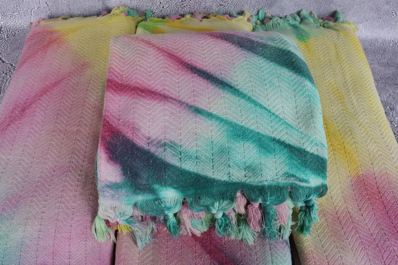 92x68 Cotton Tie Dye Chevron Towel, Tablecloth, Housewarming Gift, Bachelorette Gifts, Personalized Gift, Extra Large Tablecloth, Best Wedding Gift - 4