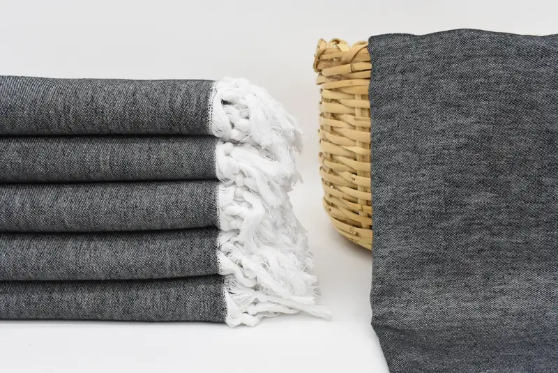 Personalized Black Star Design Turkish Bath Towel, 70x40 Inches