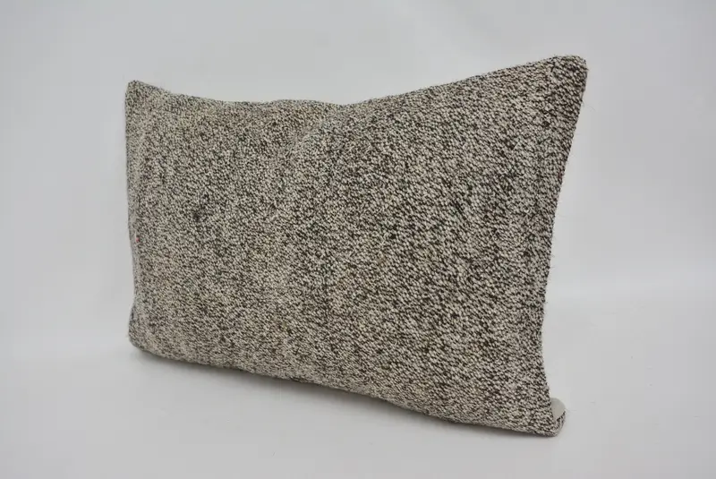 Pillow, Kilim Cushion Sham, Handmade Kilim Cushion, 16x24 Gray Pillow Cover, Accent Throw Cushion, Vintage Kilim Throw Pillow - 4