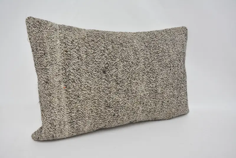 Pillow, Kilim Cushion Sham, Handmade Kilim Cushion, 16x24 Gray Pillow Cover, Accent Throw Cushion, Vintage Kilim Throw Pillow - 3