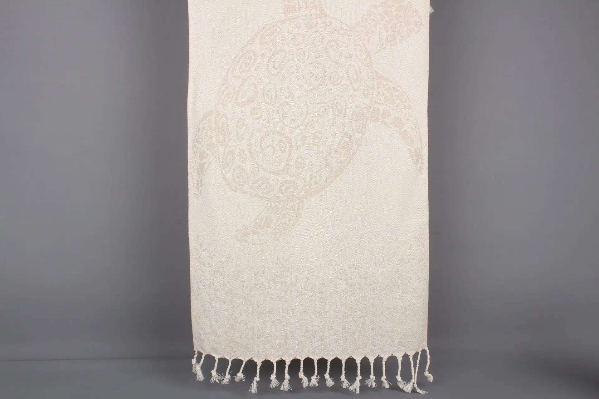 Bridesmaid Gift Carretta Patterned Light Beige Cotton Towel, 18x36 Inches - 1
