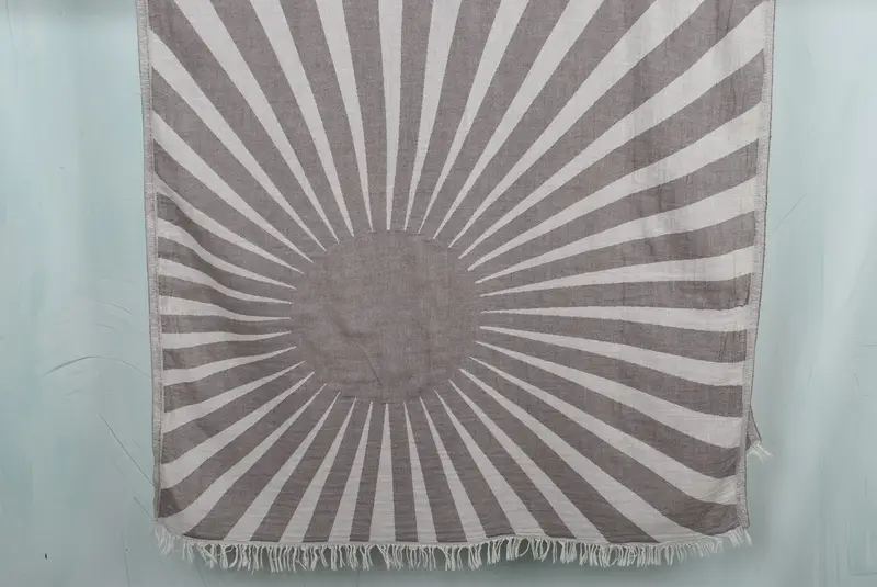 Custom Gift, 70x36 Cotton Sun Design Towel, Wedding Favors, Bachelor Towel, Personalized Towel, Anniversary Gift For Her, Handwoven Turkish Towel - 1
