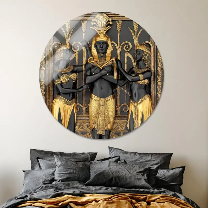 Tuval Baskı Antik Mısır Anubis Siyah & Altın