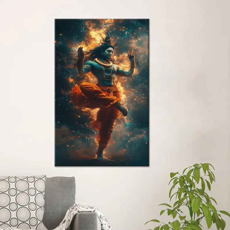 Heilige Shiva-Leinwand: Göttlicher Hindu-Kunstdruck für die Inneneinrichtung