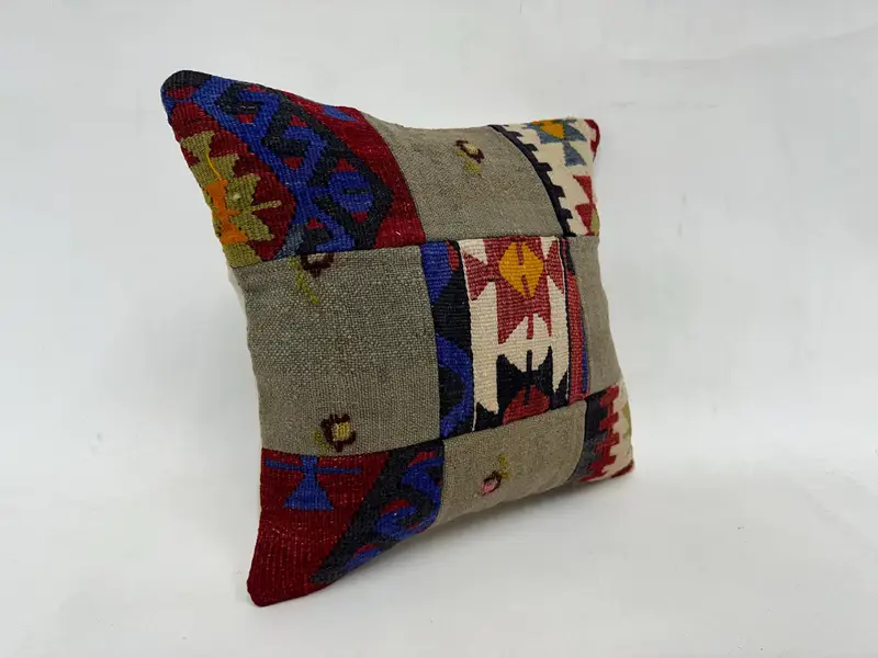 Couch Pillow Cover, Interior Designer Pillow, Pillow, Floor Pillow Case, 18x18 Beige Cushion Cover, Antique Pillows, Kilim Cushion Sham, Pet Cushion - 3