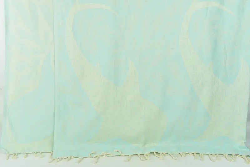 Turkish Bedcover, Wedding Gift, Bridal Shower Gift, 100x92 Cotton Whale Design Towel, Custom Shower Curtain, Decorative Blanket, Bachelorette Gifts - 1