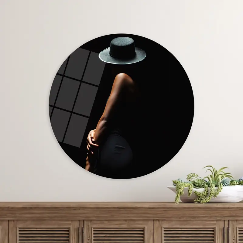 Bedruckte Leinwand mit elegantem Frauenporträt – künstlerische Heimdekoration