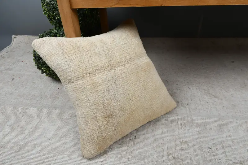Colorful Pillow Cover, Handmade Kilim Cushion, Pillow for Couch, Car Pillow, Turkish Kilim Pillow, Pillow, 16x16 Beige Cushion Cover - 7