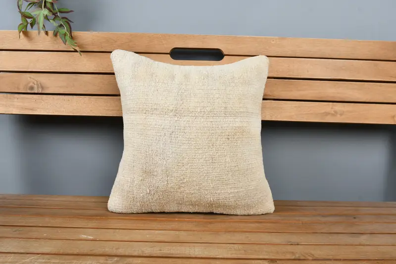 Colorful Pillow Cover, Handmade Kilim Cushion, Pillow for Couch, Car Pillow, Turkish Kilim Pillow, Pillow, 16x16 Beige Cushion Cover - 6