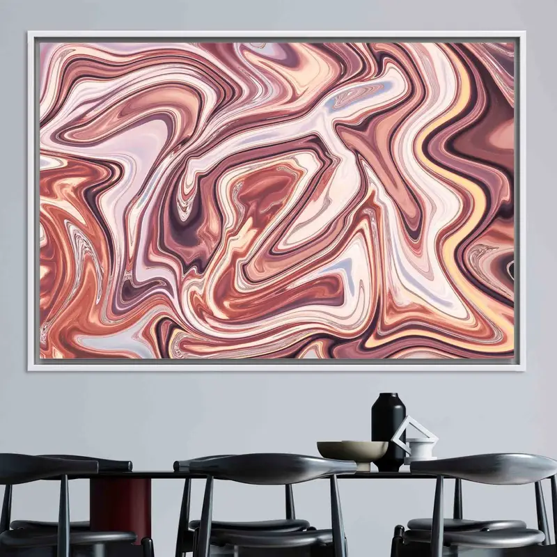 現代的なピンクの抽象的な大理石キャンバスプリント - エレガントなウォールアート