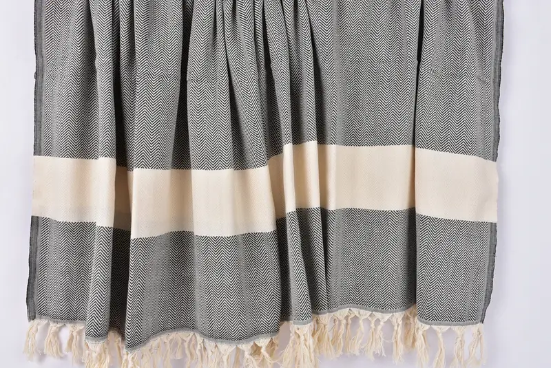 Personalized Bridesmaid Gift, 70x40 Cotton Herringbone Towel, Family Gift, Best Friend Wedding Gift, Lightweight Turkish towel, Personalized Towel - 8