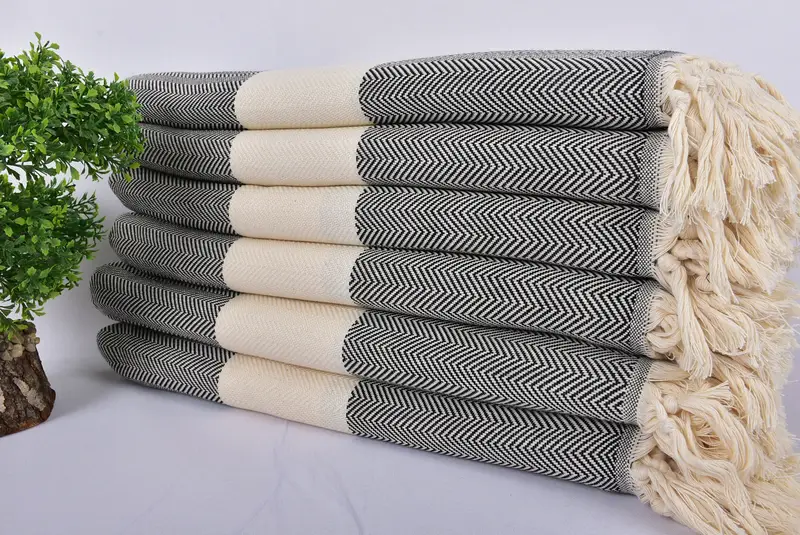 Personalized Bridesmaid Gift, 70x40 Cotton Herringbone Towel, Family Gift, Best Friend Wedding Gift, Lightweight Turkish towel, Personalized Towel - 3