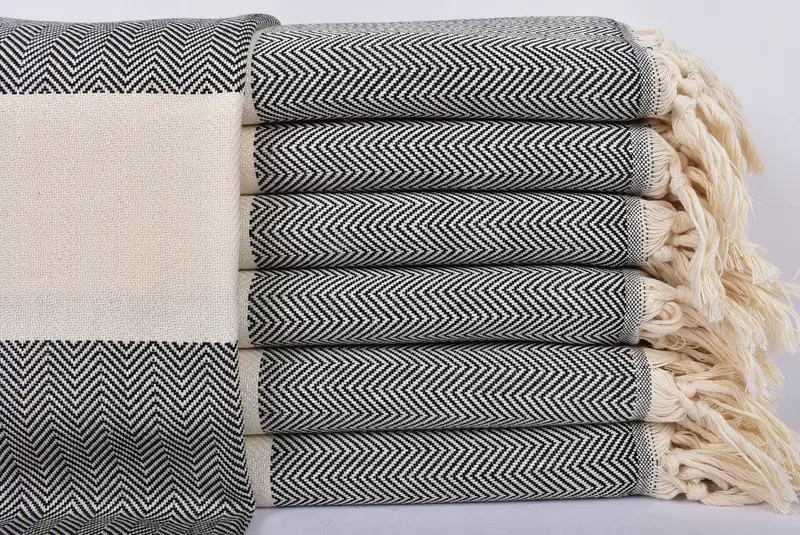 Personalized Bridesmaid Gift, 70x40 Cotton Herringbone Towel, Family Gift, Best Friend Wedding Gift, Lightweight Turkish towel, Personalized Towel - 1