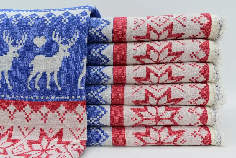80x40 Cotton Deer Patterned Towel, Custom Beach Towel, Beach Theme Wedding Gift, Baby Boy Gift, Wedding Gifts Towel, Bachelorette Party Gifts - 1