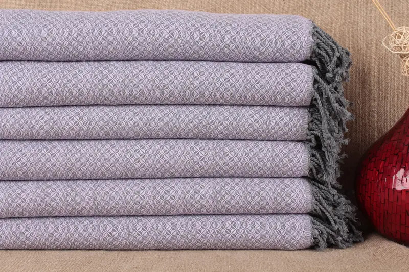 Wholesale Geometric Towel Organic Cotton Beige, 38x71 Inches