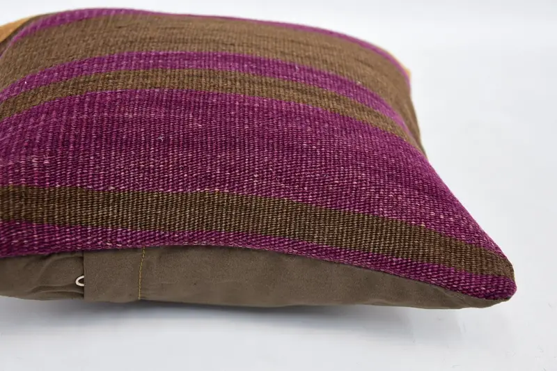 Turkish Kilim Pillow, Pastel Cushion Cover, Throw Kilim Pillow, Art Deco Cushion, Pillow Sham, 12x12 Brown Pillow Cover, Vintage Kilim Pillow - 5