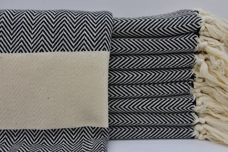 36x18 Cotton Herringbone Towel, Turkish Hand Towel, Wedding Gift Ideas, Wedding Favors, Monogrammed Turkish Towel, Personalized Kitchen Towel - 1