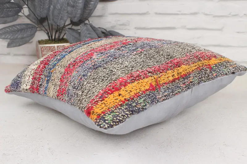 Gift Pillow, Boho Pillow, Pillow, Tribal Pillow, Kilim Pillow Cover, Outdoor Bolster Pillow, 16x16 Blue Cushion Case - 6