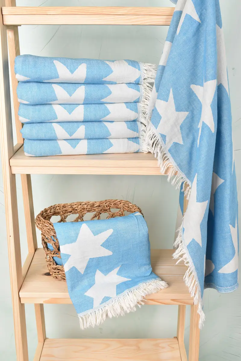 Decorative Towel, Summer Towel, Bathroom Towel, Luxury towel, Best Beach Towel, Bachelor Bachelorette Party Favors, 68x36 Cotton Star Design Towel - 4
