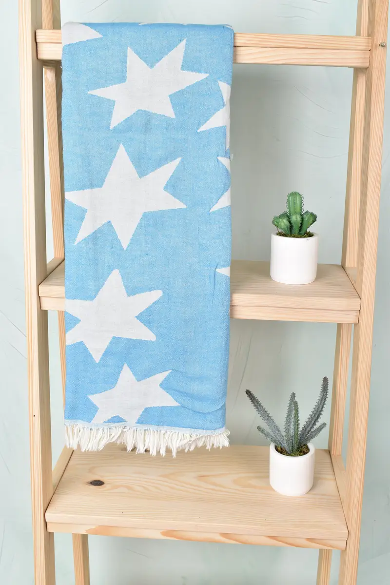 Decorative Towel, Summer Towel, Bathroom Towel, Luxury towel, Best Beach Towel, Bachelor Bachelorette Party Favors, 68x36 Cotton Star Design Towel - 1