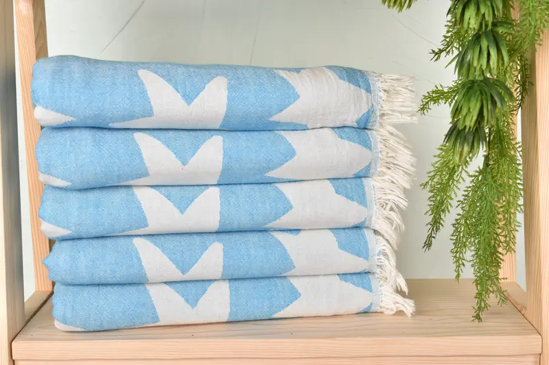 Decorative Towel, Summer Towel, Bathroom Towel, Luxury towel, Best Beach Towel, Bachelor Bachelorette Party Favors, 68x36 Cotton Star Design Towel - 3