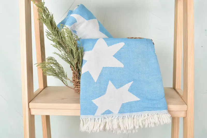 Decorative Towel, Summer Towel, Bathroom Towel, Luxury towel, Best Beach Towel, Bachelor Bachelorette Party Favors, 68x36 Cotton Star Design Towel - 5
