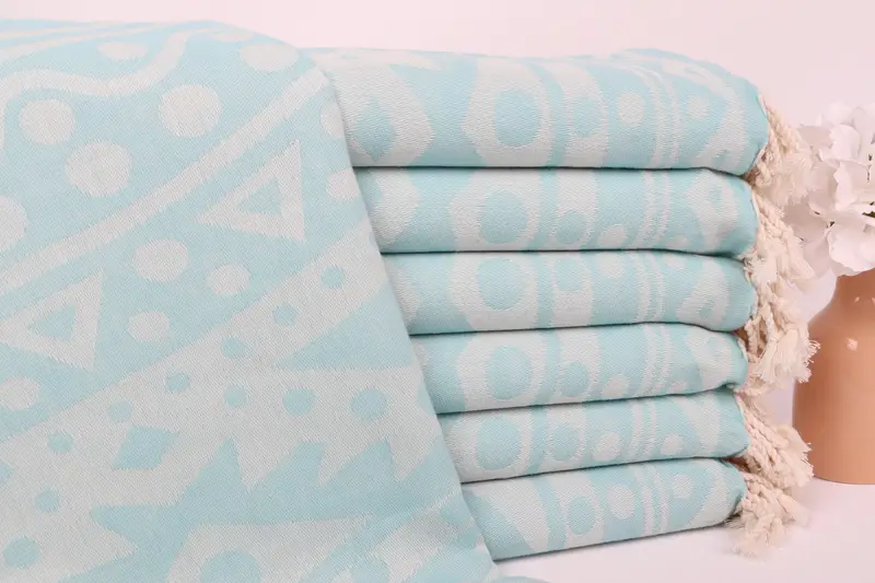 Gift For Her, Turkish bath towel, Xmas Gifts, Gym Towel, Turkish Towel Set, 70x40 Cotton Round Pattern Towel, Personalized Gift, Friends Beach Towel - 2