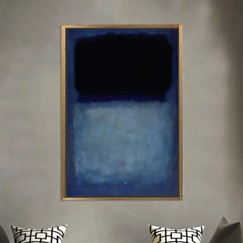 Trendy Rothko Blue & Black Minimal Canvas Print