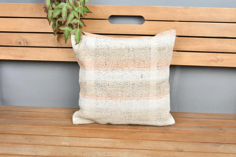 16x16 White Pillow, Pillow, Kilim Pillow Cover, Turkish Pillow, Cotton Pillow Sham, Bench Cushion Case, Meditation Pillow, Pillow for Couch - 6