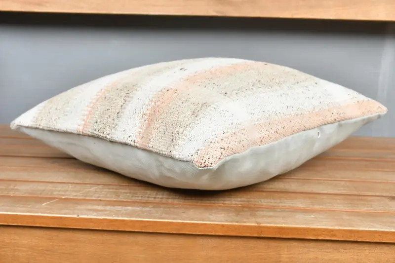 16x16 White Pillow, Pillow, Kilim Pillow Cover, Turkish Pillow, Cotton Pillow Sham, Bench Cushion Case, Meditation Pillow, Pillow for Couch - 4